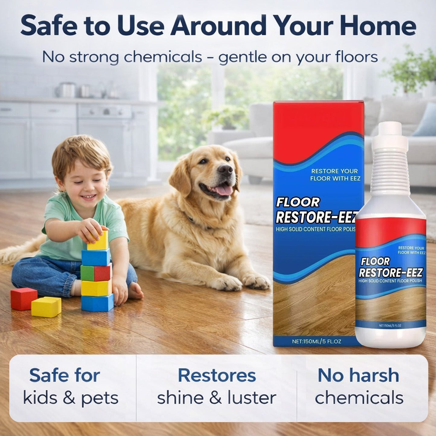 Ajaxfit™ Floor Restorer – Fast-drying, non-toxic shine. ✨